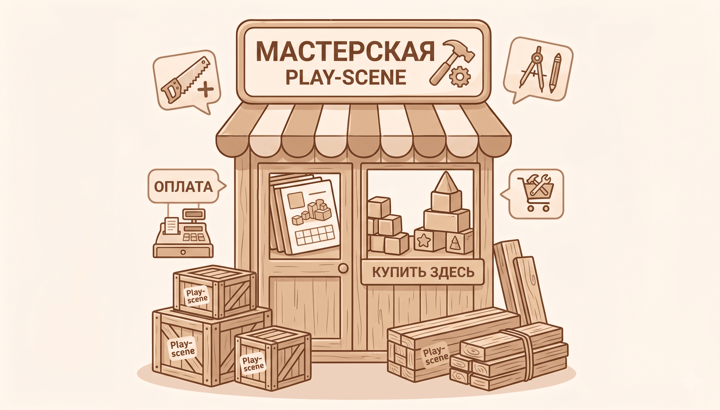 Прямой заказ пособий в мастерской Деревянные дела